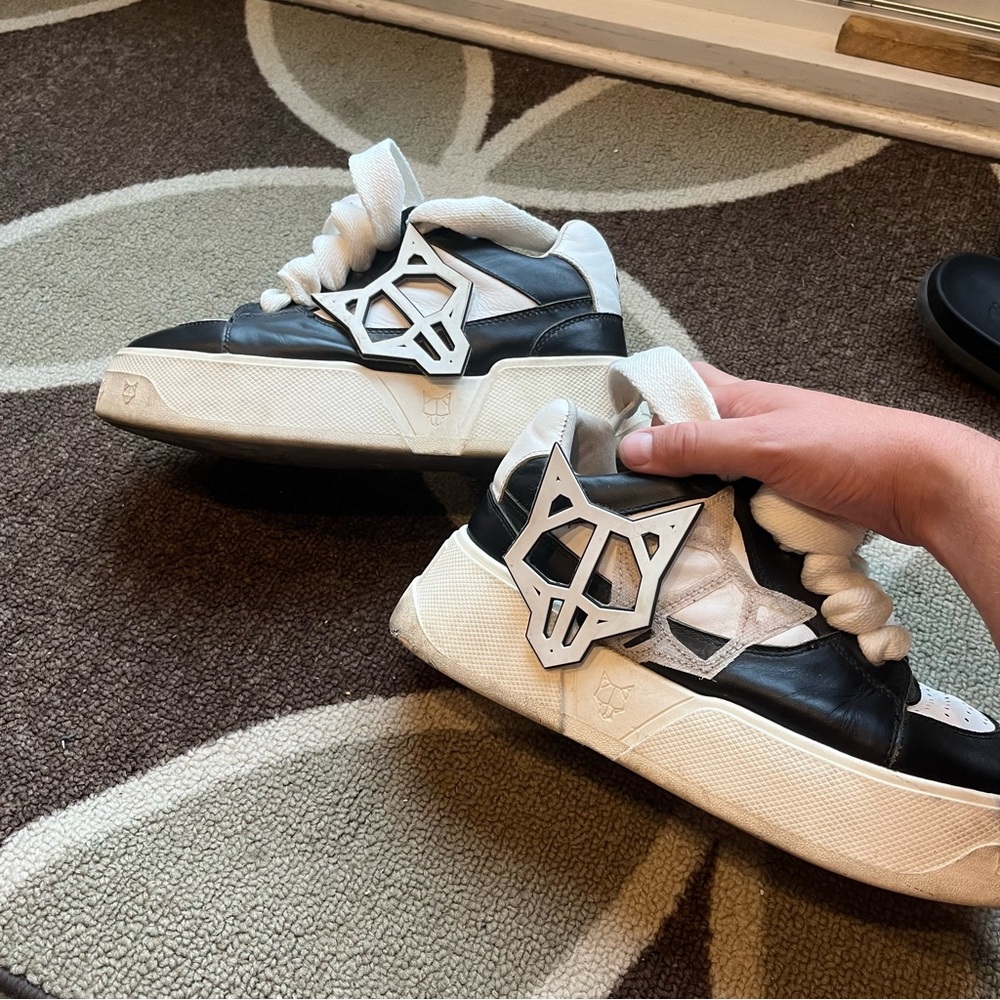 Naked Wolfe Black and White Sneakers